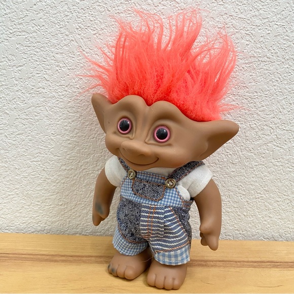 Vintage Ace Novelty Orange Hair 8” Troll Doll - Picture 6 of 11